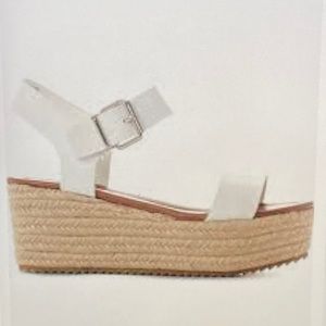 Steve Madden White Platform Sandals Espadrilles 9M